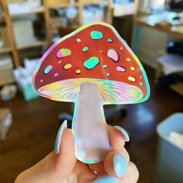 Holographic Stickers - Mushroom Sticker - Elyse Breanne Design - Wild Lark