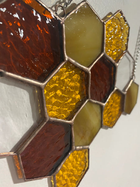 Honeycomb Stained Glass Suncatcher -  - The Glass Magnolia - Wild Lark