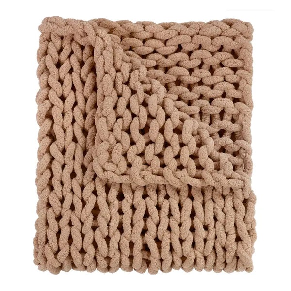 Chenille Chunky Knit Blankets (8 Colors Available) - Mink - American Heritage Textiles - Wild Lark