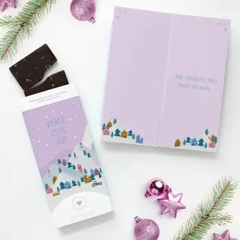 Chocolate Bar Greeting Card - (SALE!) Peace Love and Joy - Christmas - Sweeter Cards - Wild Lark
