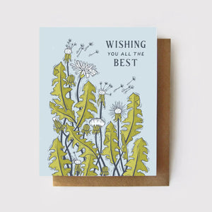 "Wishing You All The Best" Dandelion Card -  - Root & Branch Paper Co. - Wild Lark