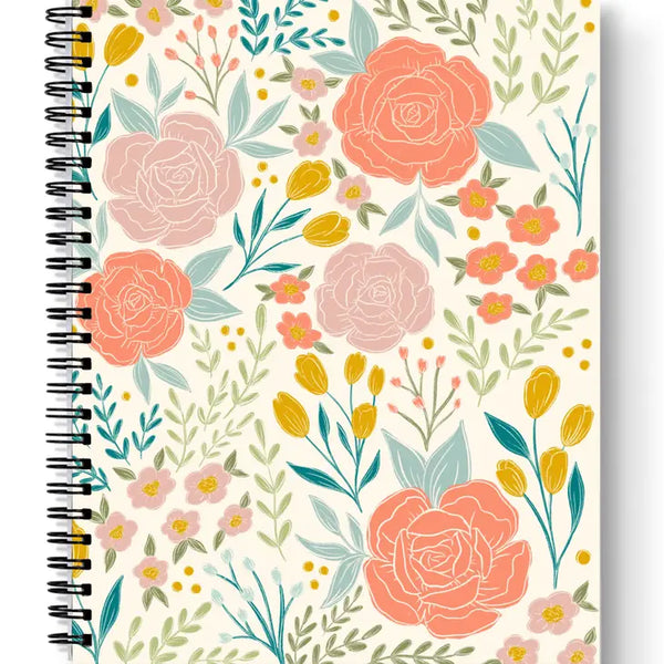 Spiral Lined Notebook (8.5" x 11") - Peonies and Tulips - Elyse Breanne Design - Wild Lark