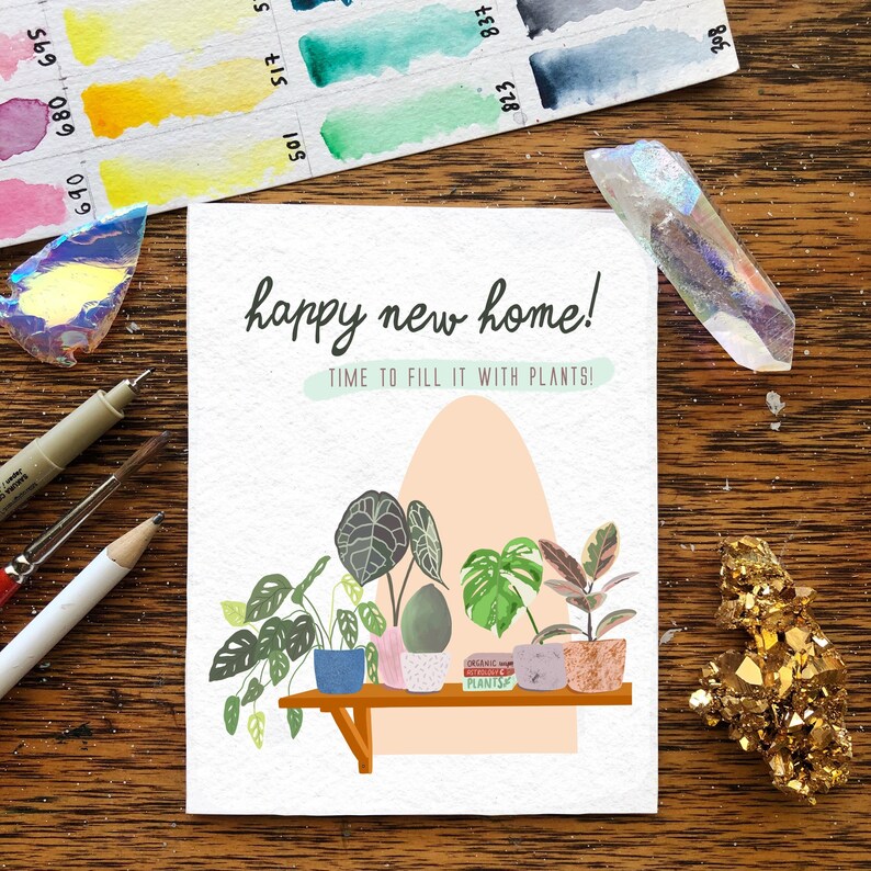 Happy New Home Plants Greeting Card -  - Jess Weymouth - Wild Lark